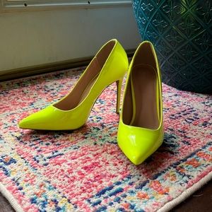 Neon yellow heels